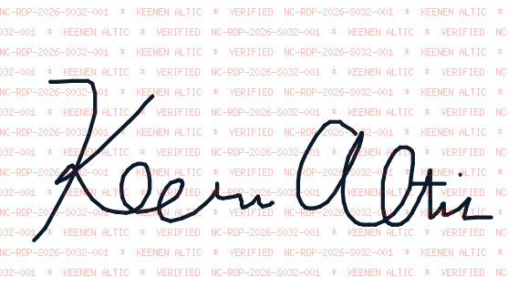 Signature of Keenen Altic